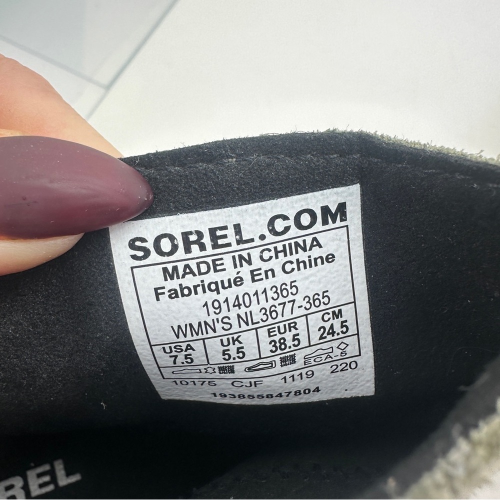 Sorel Joan of Arctic II Wedge Boots Suede Sage Green Sz 7.5 Waterproof Zip Fall - Picture 6 of 9